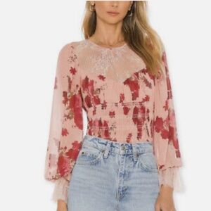 Free People Daphne Romantic Combo Blouse Sz. M NWT!